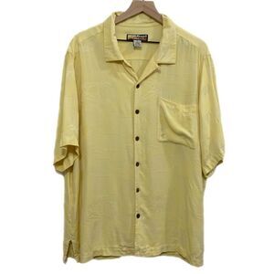 HAVANA JACK’S CAFE Men’s Silk Blend Hawaiian Shirt Yellow XL.